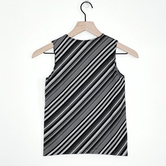 BANANA REPUBLIC Small Tank Top Shell Stretch Bias Stripe Italian Made in Italy - Picture 9 of 13